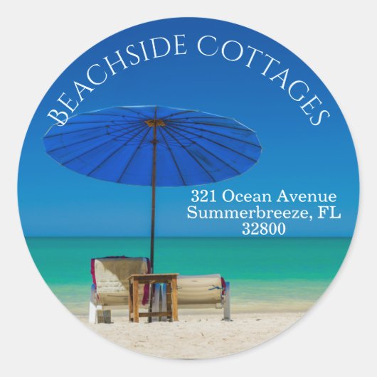 Maak Je Eigen Zakelijk Adreslabel Ronde Sticker (Voorkant)