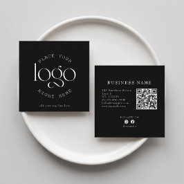 Maak Je Eigen Zakelijke Logo Modern Zwart Vierkante Visitekaartje