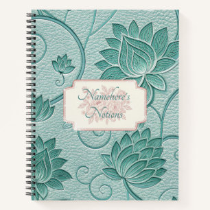 Maak Je Eigen Zeegroene Lotus Vintage Bloemen Notitieboek