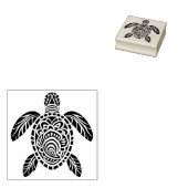 Maak Je Eigen Zeeschelp Stammen Zeeschildpad Rubberstempel (Gestempeld)