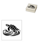 Maak Je Eigen Zeeschildpad Oceaangolven Rubberstempel (Gestempeld)