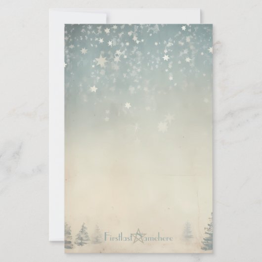 Maak Je Eigen Zilveren Hemelse Winter Yule Briefpapier (Voorkant)