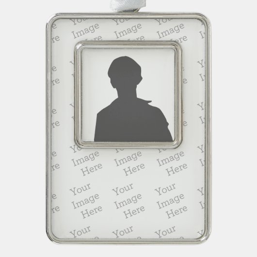 Gepersonaliseerde Kader Ornament (Verticaal), Verzilverd (Voorkant)