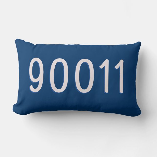 Maak Je Eigen ZIP Code Kussen Navy Blauwe (Voorkant)