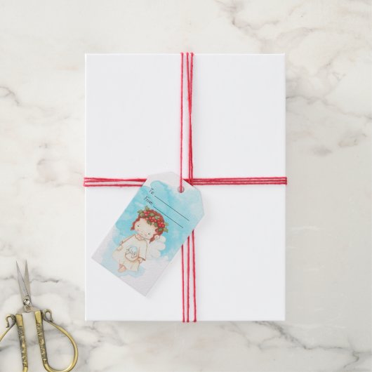 Maak je eigen zoete hulst engel cadeaulabel (Met Touw)
