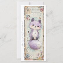 Maak Je Eigen Zoete Paarse Vos Bookmark Kaart