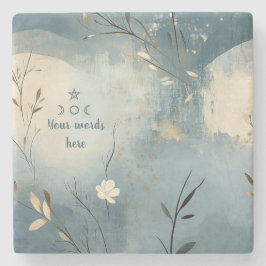 Maak Je Eigen Zomer Blauw Bloemrijk Minimalistisch Stenen Onderzetter