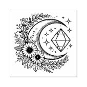 Maak Je Eigen Zonnebloem Halve Maan Kristal Rubberstempel (Afrduk)