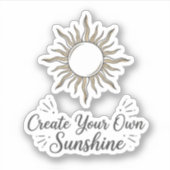 Maak Je Eigen Zonneschijn Boho Zon Sticker (Voorkant)