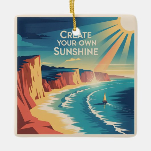Maak Je Eigen Zonneschijn Keramisch Ornament (Voorkant)