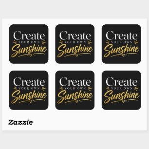 Maak Je Eigen Zonnige Chic Grafisch Vel van Vierkante Sticker