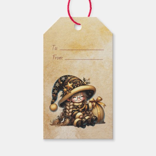 Maak Je Eigen Zonnige Magische Kerstkabouter Cadeaulabel (Voorkant)
