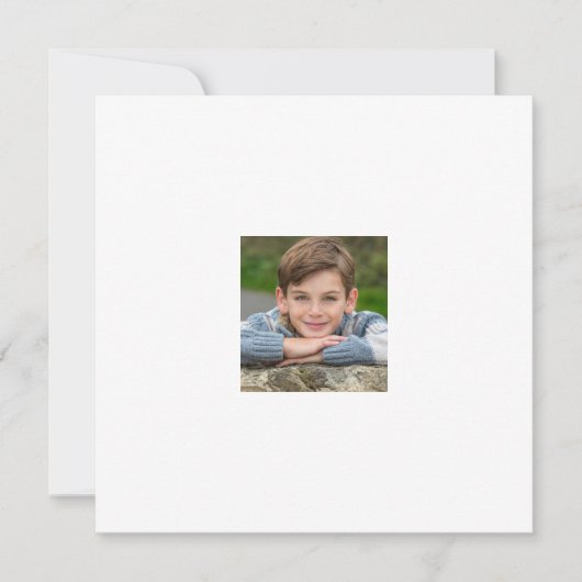 Maak Je Eigen Zoon Foto Aangepaste Afbeelding Dubb Kaart (Voorkant)