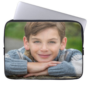 Maak Je Eigen Zoon Foto Aangepaste Afbeelding Dubb Laptop Sleeve