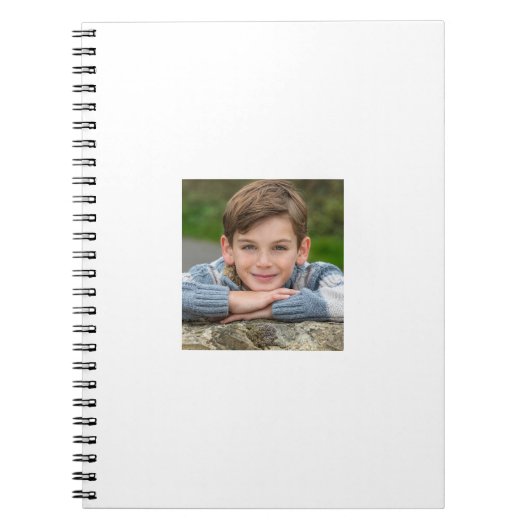 Maak Je Eigen Zoon Foto Aangepaste Afbeelding Dubb Notitieboek (Voorkant)