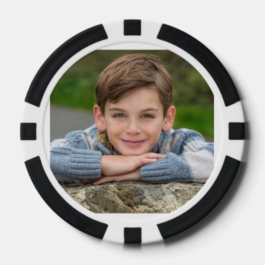 Maak Je Eigen Zoon Foto Aangepaste Afbeelding Dubb Poker Chips (Voorkant)