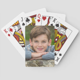 Maak Je Eigen Zoon Foto Aangepaste Afbeelding Dubb Pokerkaarten