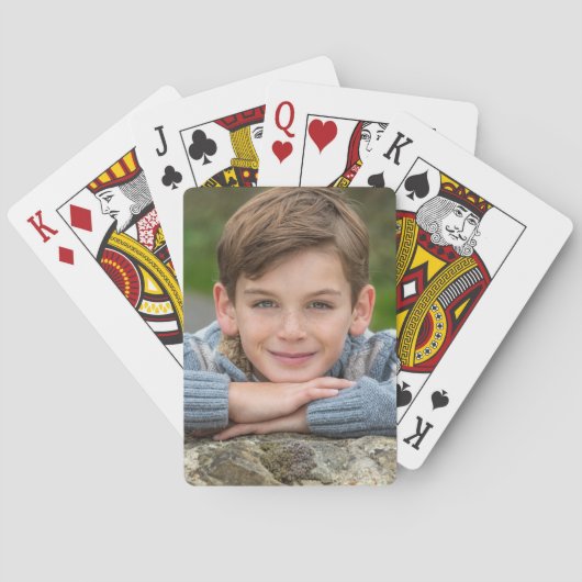 Maak Je Eigen Zoon Foto Aangepaste Afbeelding Dubb Pokerkaarten (Achterkant)