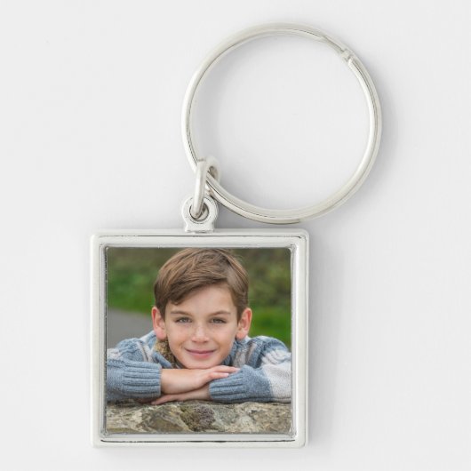 Maak Je Eigen Zoon Foto Aangepaste Afbeelding Dubb Sleutelhanger (Voorkant)