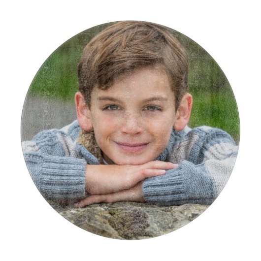 Maak Je Eigen Zoon Foto Aangepaste Afbeelding Dubb Snijplank (Voorkant)