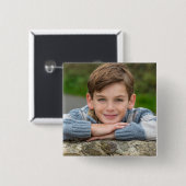 Maak Je Eigen Zoon Foto Aangepaste Afbeelding Dubb Vierkante Button 5,1 Cm (Voorkant /achterkant)