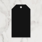Maak je eigen zwarte aangepaste ontwerp kerstkaart cadeaulabels (Achterkant)