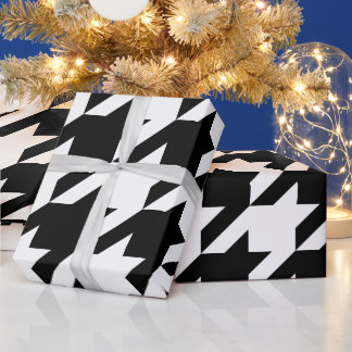 Maak Je Eigen Zwarte Houndstooth Cadeaupapier