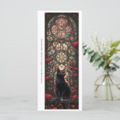 Maak Je Eigen Zwarte Kat Rozen Bookmark Card (Staand voorkant)