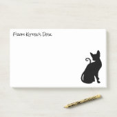 Maak Je Eigen Zwarte Kat Silhouet Post-it® Notes (Op bureau)