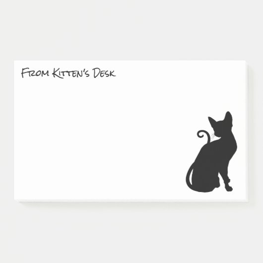 Maak Je Eigen Zwarte Kat Silhouet Post-it® Notes (Voorkant)