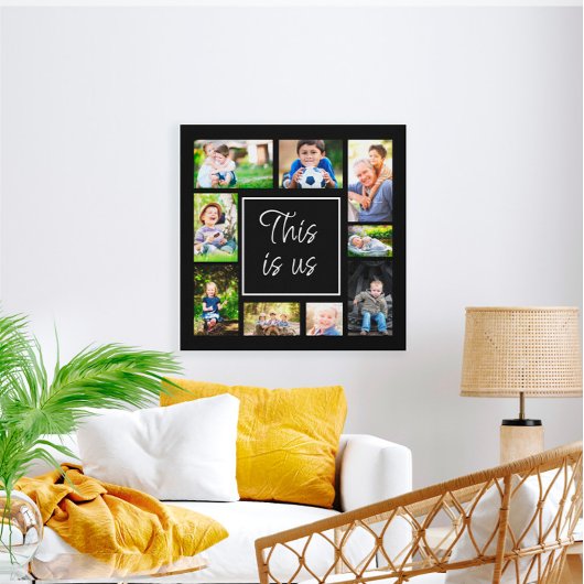 Maak Je Eigen Zwarte Multi-Foto Collage This Us Canvas Afdruk