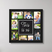 Maak Je Eigen Zwarte Multi-Foto Collage This Us Canvas Afdruk (Voorkant)