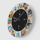 Maak Je Eigen Zwarte & Witte 12 Foto Collage Grote Klok (Hoek)