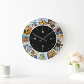 Maak Je Eigen Zwarte & Witte 12 Foto Collage Grote Klok (Huis)