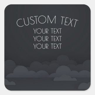 Maak Je Eigen Zwarte Wolken Retouradres Vierkante Sticker