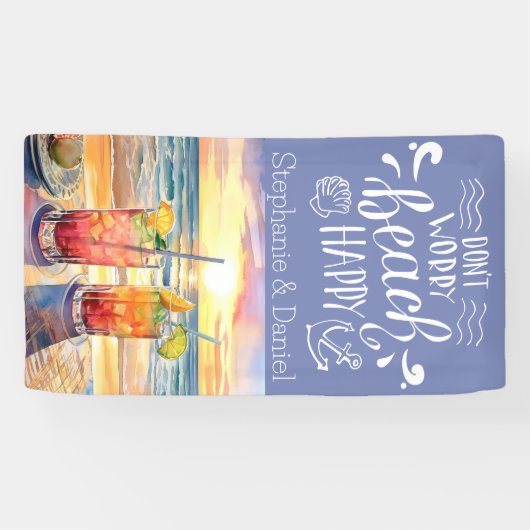 Maak je geen zorgen Beach Happy Cruise Door Spandoek (Horizontaal)