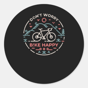 Maak je geen zorgen Bike Happy Ronde Sticker