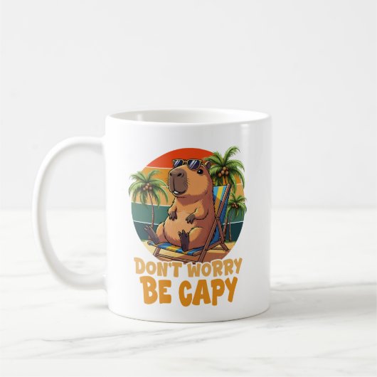 Maak je geen zorgen Capy Funny Capybara Koffiemok (Links)