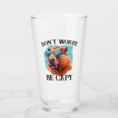 Maak je geen zorgen Capy Happy Capybara Glas (Voorkant)