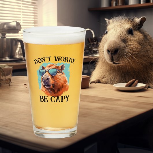 Maak je geen zorgen Capy Happy Capybara Glas