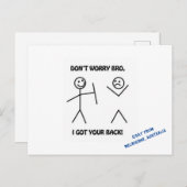 Maak je geen zorgen dat ik je Mannen op je rug heb Briefkaart (Voorkant / Achterkant)