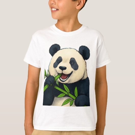 Maak je geen zorgen, eet bamboe - Panda Art T-shirt (Voorkant)
