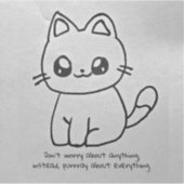 Maak je geen zorgen Kat Sticker (Voorkant)