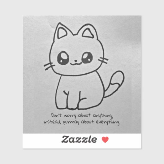 Maak je geen zorgen Kat Sticker (Vel)