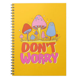 Maak je geen zorgen - Kleurrijke Kawaii-paddenstoe Notitieboek