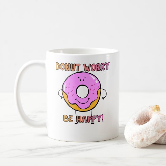 Maak je geen zorgen koffiemok (Met donut)