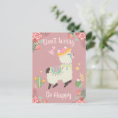 Maak je geen zorgen Lama Briefkaart (Staand voorkant)