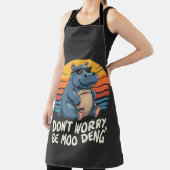 Maak je geen zorgen Moo Deng Baby Pygmy Hippo Retr Schort (Insitu)