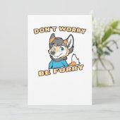 Maak je geen zorgen om de gier Furry Fandom Fursui Feestdagenkaart (Staand voorkant)