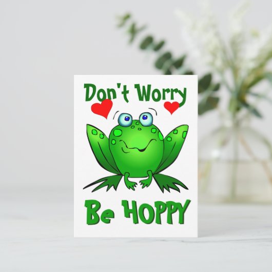 Maak je geen zorgen om de hap-achtige groene kikke briefkaart (Staand voorkant)